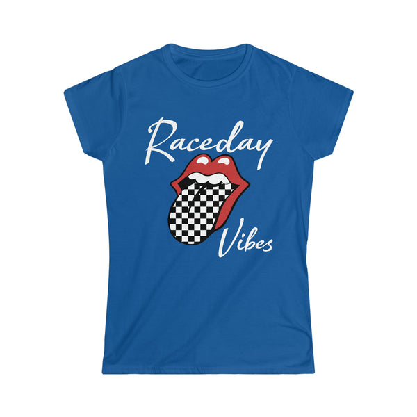 Ladies Raceday Vibes with Checkered Tongue Softstyle Tee | Rad Ladies Fit Raceday Vibes Tee