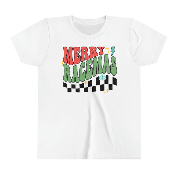 Merry Racemas Youth Short Sleeve Tee | Kids Race Tees | Youth Merry Christmas Race Day Shirt