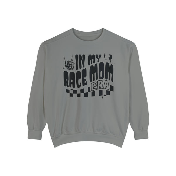 In My Race Mom Era Unisex Garment-Dyed Sweatshirt | Funny Race Mom Race Day Sweatshirt