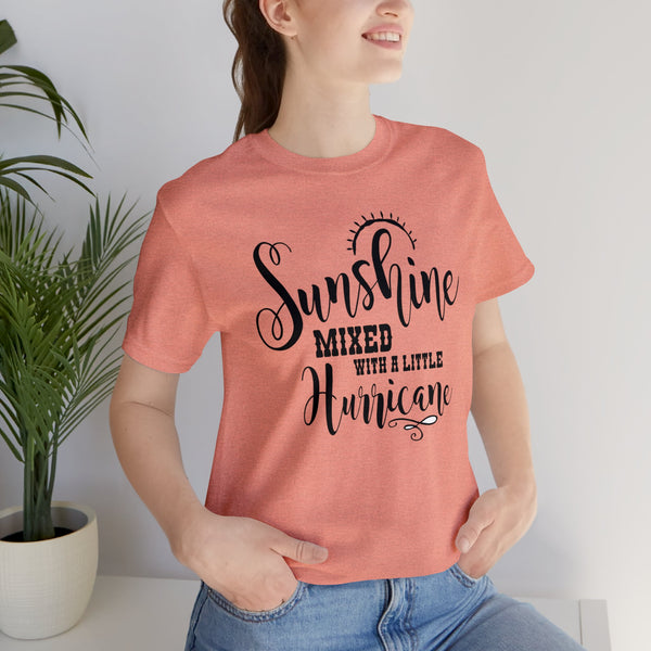 Sunshine Mixed With A Little Hurricane Adult Unisex Jersey Short Sleeve Tee | Country Music Shirt | Sassy Southern Girl Country Concert T-Shirt