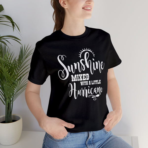 Sunshine Mixed With A Little Hurricane Adult Unisex Jersey Short Sleeve Tee | Country Music Shirt | Sassy Southern Girl Country Concert T-Shirt