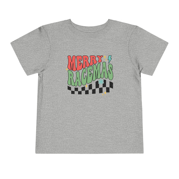 Merry Racemas Toddler Short Sleeve Tee | Kids Race Shirt | Race Toddler Christmas T-Shirt