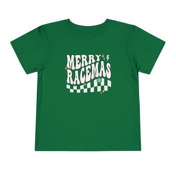 Merry Racemas Toddler Short Sleeve Tee | Kids Race Shirt | Race Toddler Christmas T-Shirt