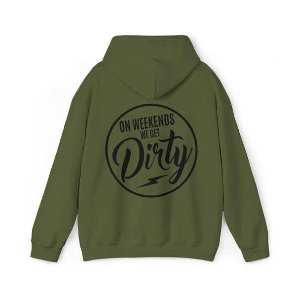 Ride On Weekends We Get Dirty Unisex Heavy Blend™ Hooded Sweatshirt | SxS Side by Side Moto Dirt Bike UTV ATV Off Road Mudding Ride On Hoodie