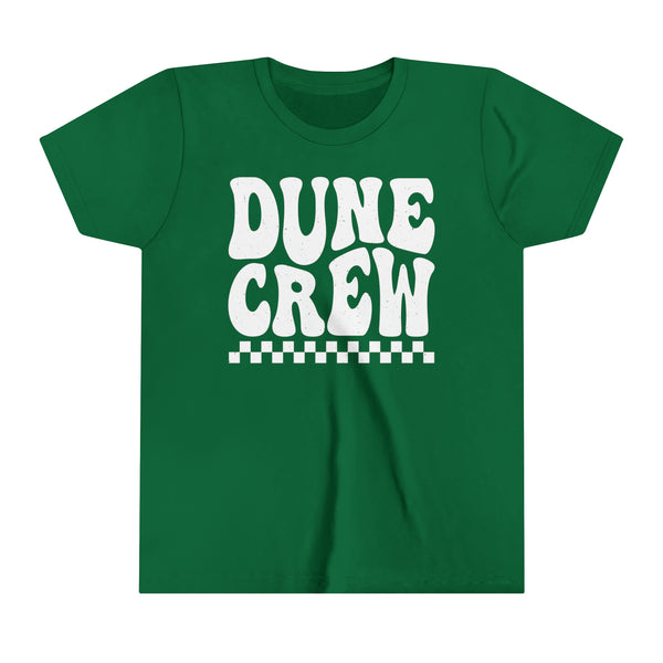 Retro Groovy Dune Crew Youth Short Sleeve Tee | Kids Camping Family or Group Sand Dunes Vacation Youth T-Shirt | SxS ATV UTV Moto Riding