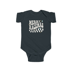 Merry Racemas Infant Fine Jersey Bodysuit | Kids Race Shirt | Race Baby Merry Christmas Bodysuit