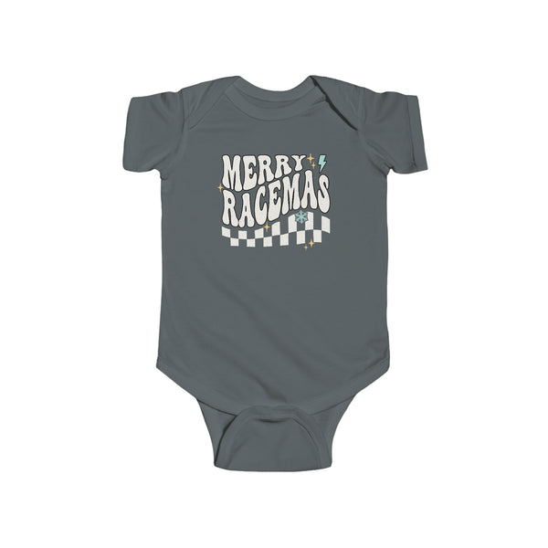 Merry Racemas Infant Fine Jersey Bodysuit | Kids Race Shirt | Race Baby Merry Christmas Bodysuit