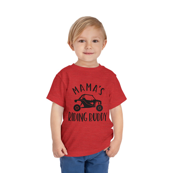 Mama's Riding Buddy Side By Side Toddler Short Sleeve Tee | Kids UTV SxS Toddler T-Shirt | SxS Offroad Muddin Ride Day Shirt