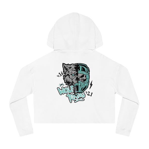 Wolf Racing Logo Women’s Cropped Hooded Sweatshirt