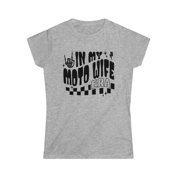 Ladies In My Moto Wife Era Softstyle Tee | Ladies Fit Race Day T-Shirt | Ladies MX Motocross Moto Wife Shirt