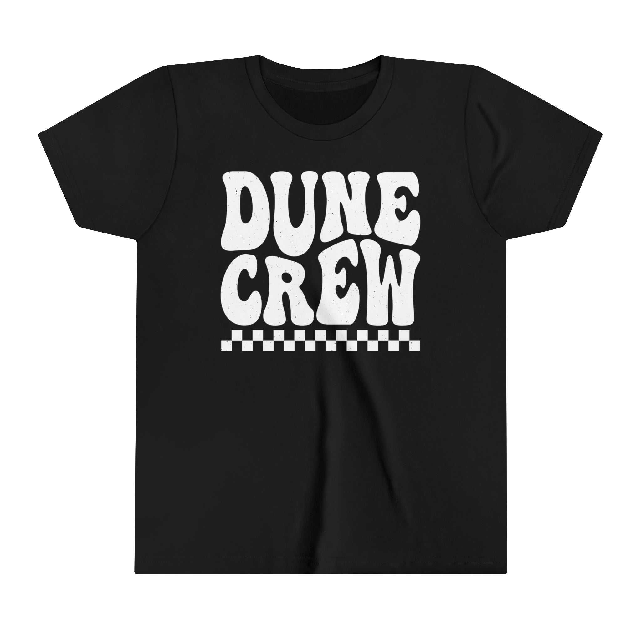 Retro Groovy Dune Crew Youth Short Sleeve Tee | Kids Camping Family or Group Sand Dunes Vacation Youth T-Shirt | SxS ATV UTV Moto Riding