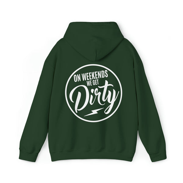 Ride On Weekends We Get Dirty Unisex Heavy Blend™ Hooded Sweatshirt | SxS Side by Side Moto Dirt Bike UTV ATV Off Road Mudding Ride On Hoodie