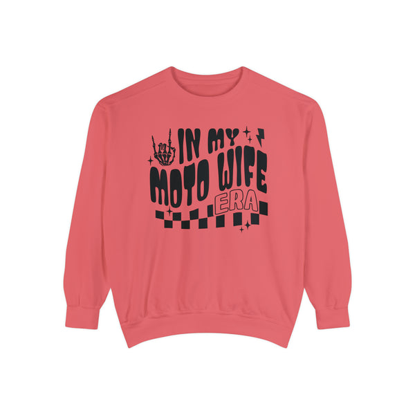 In My Moto Wife Era Unisex Garment-Dyed Sweatshirt | Funny MX Motocross Moto Wife Race Day Sweatshirt