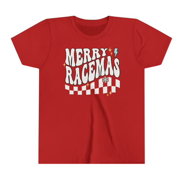 Merry Racemas Youth Short Sleeve Tee | Kids Race Tees | Youth Merry Christmas Race Day Shirt