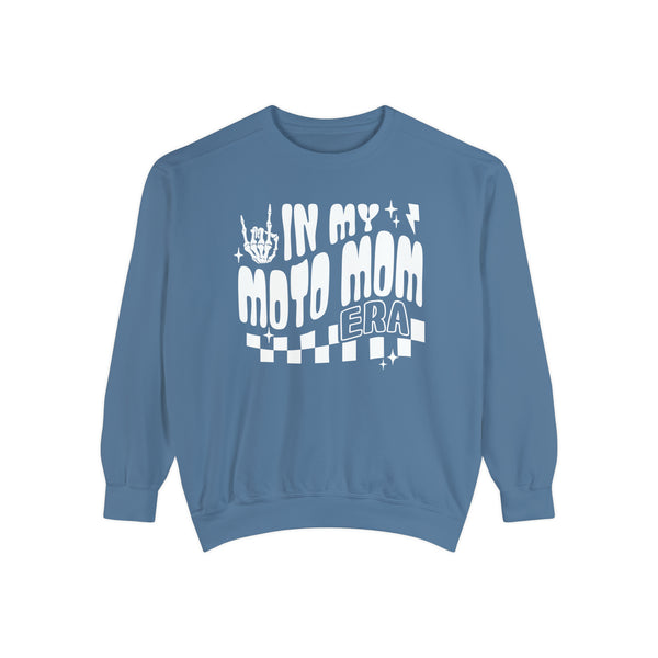 In My Moto Mom Era Unisex Garment-Dyed Sweatshirt | Funny MX Motocross Moto Mom Race Day Sweatshirt