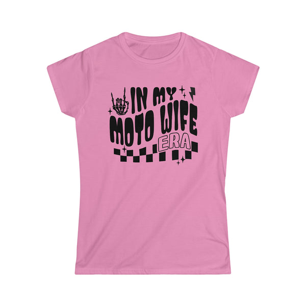 Ladies In My Moto Wife Era Softstyle Tee | Ladies Fit Race Day T-Shirt | Ladies MX Motocross Moto Wife Shirt