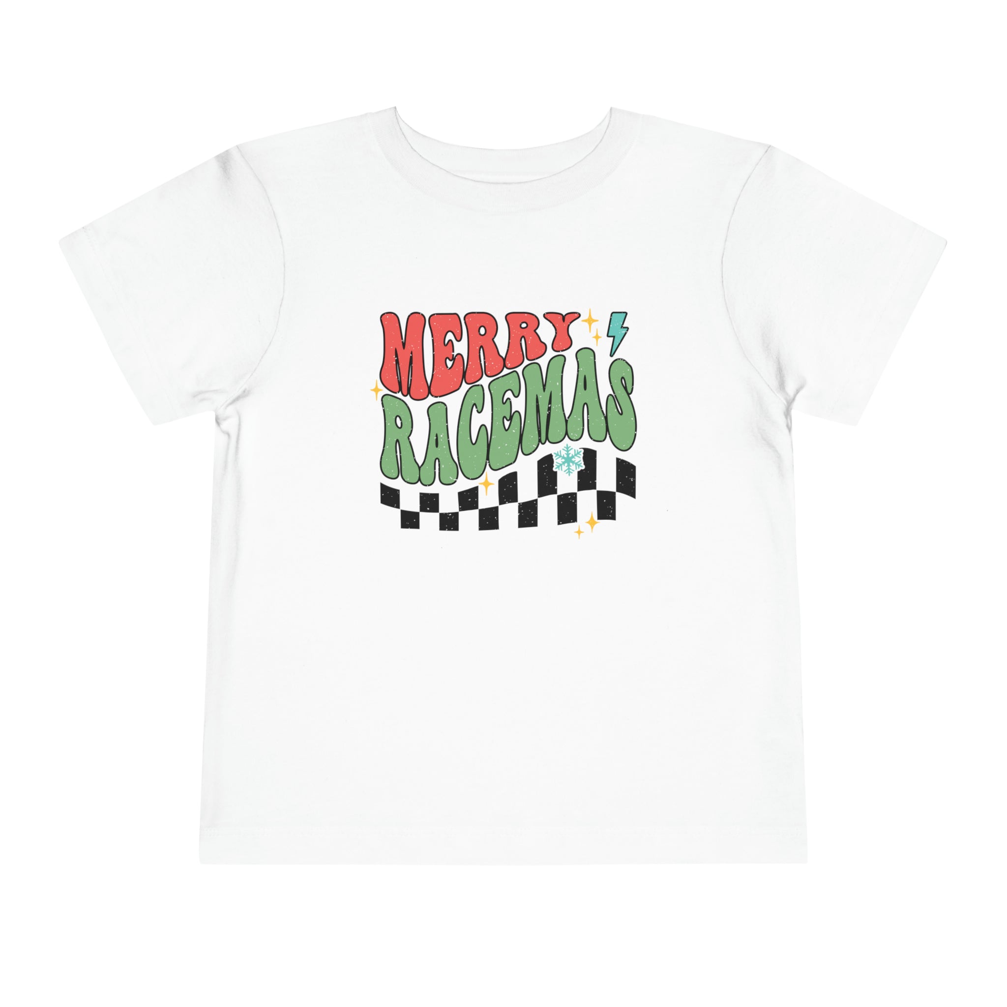 Merry Racemas Toddler Short Sleeve Tee | Kids Race Shirt | Race Toddler Christmas T-Shirt