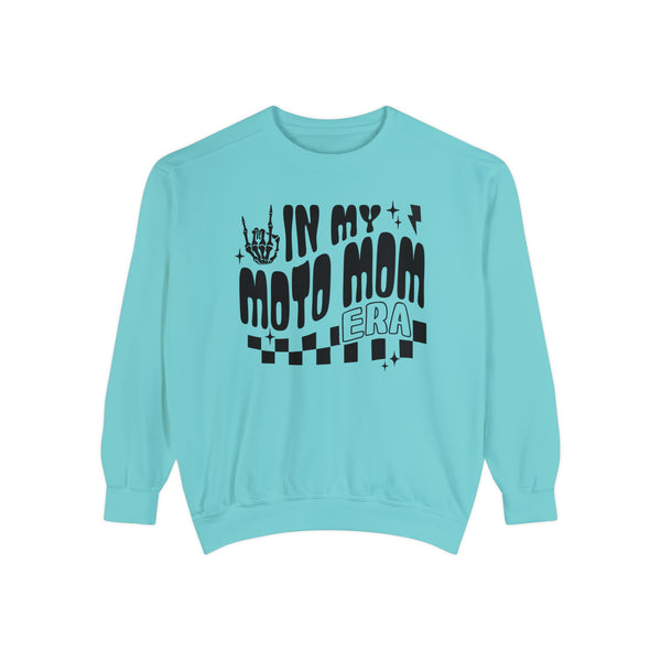 In My Moto Mom Era Unisex Garment-Dyed Sweatshirt | Funny MX Motocross Moto Mom Race Day Sweatshirt