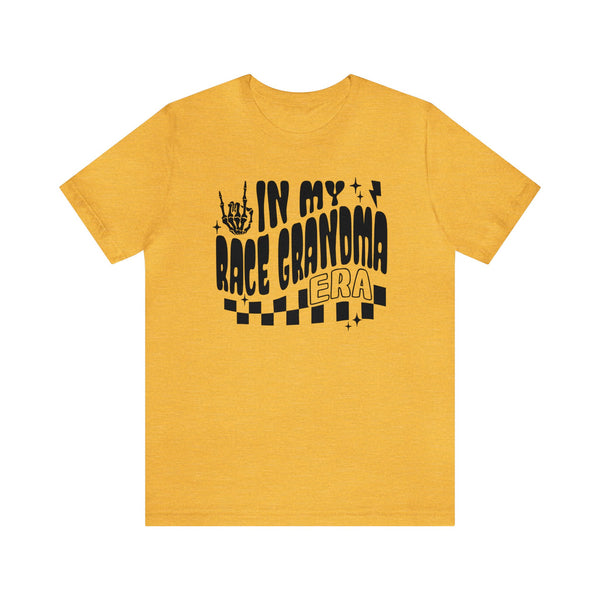 In My Race Grandma Era Adult Unisex Jersey Short Sleeve Tee | Race Grandma Pit Crew Race Day Shirt | Funny Dirt Track MX Racing Grandma Tee