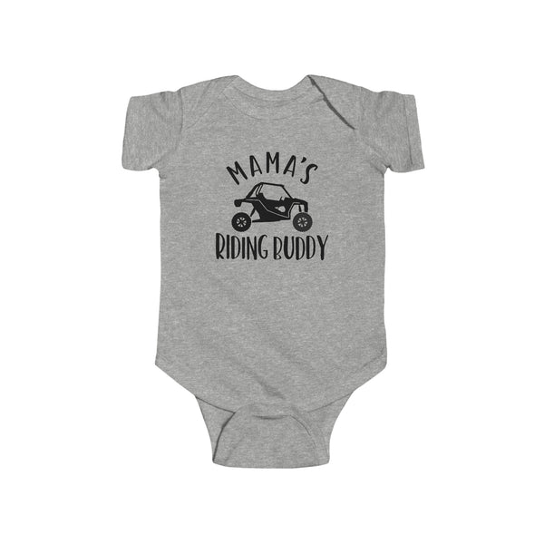 Mama's Riding Buddy Side By Side  Infant Fine Jersey Bodysuit | Kids UTV SxS Baby Bodysuit | SxS Offroad Muddin Ride Day Bodysuit