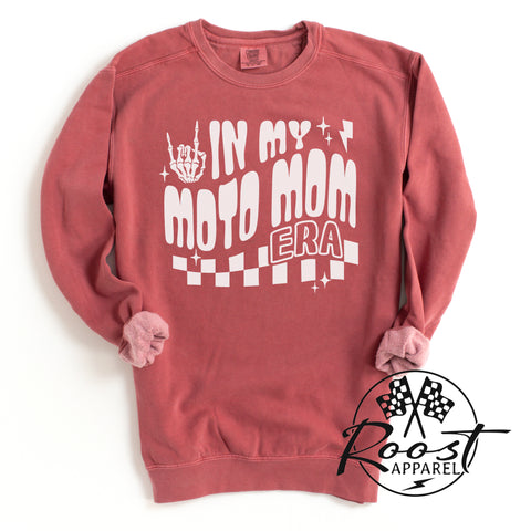 In My Moto Mom Era Unisex Garment-Dyed Sweatshirt | Funny MX Motocross Moto Mom Race Day Sweatshirt