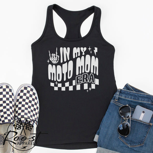 Ladies In my Moto Mom Era Ideal Racerback Tank | MX Motocross Moto Mom Race Day Racerback Tank Top