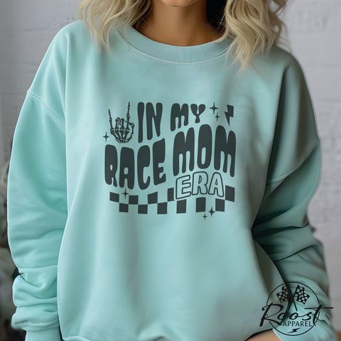 In My Race Mom Era Unisex Garment-Dyed Sweatshirt | Funny Race Mom Race Day Sweatshirt