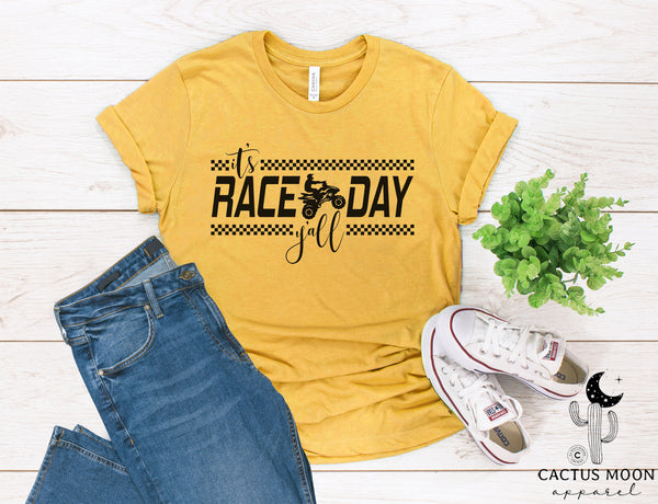 It's Race Day Y'all - Quad Adult Unisex Jersey Short Sleeve Tee | MX Motocross Moto Races Shirt | Quad Racing Tee