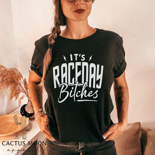 It's Raceday Bitches Adult Unisex Jersey Short Sleeve Tee | Funny Race Day Shirt