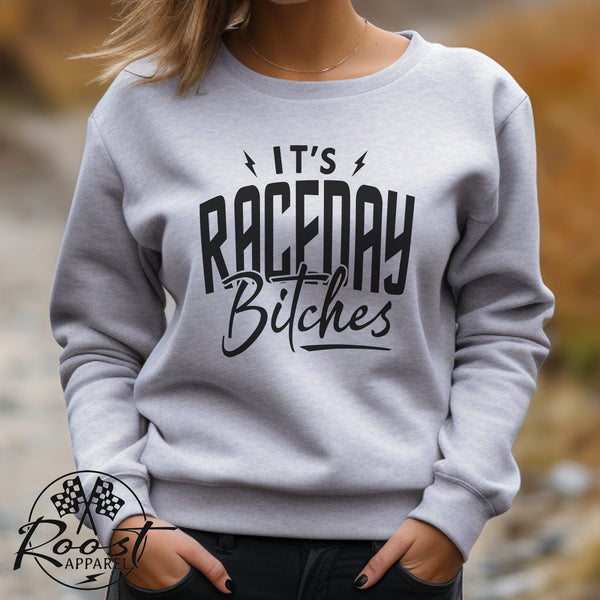 It's Raceday Bitches Adult Unisex Heavy Blend™ Crewneck Sweatshirt | Soft and Cozy Race Day Sweatshirt