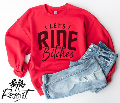 Let's Ride Bitches Adult Unisex Heavy Blend™ Crewneck Sweatshirt | Soft and Cozy Riding Day Sweatshirt