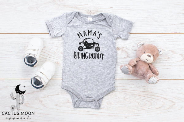 Mama's Riding Buddy Side By Side  Infant Fine Jersey Bodysuit | Kids UTV SxS Baby Bodysuit | SxS Offroad Muddin Ride Day Bodysuit