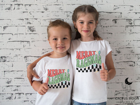 Merry Racemas Toddler Short Sleeve Tee | Kids Race Shirt | Race Toddler Christmas T-Shirt