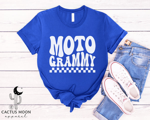 Retro Groovy Moto Grammy Adult Unisex Jersey Short Sleeve Tee | MX Motocross Moto Races Shirt | Moto Grandma Race Day Tee