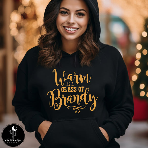 Warm as a Glass of Brandy Adult Unisex Heavy Blend™ Hooded Sweatshirt | Sassy Southern Country Girl Concert Music Festival Hoodie