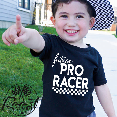 Future Pro Racer Race Kids Shirt in Baby, Toddler or Youth Sizes