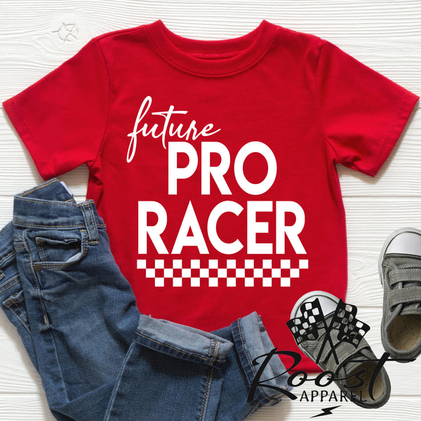 Future Pro Racer Race Kids Shirt in Baby, Toddler or Youth Sizes