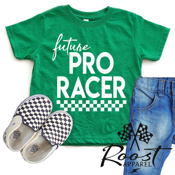 Future Pro Racer Race Kids Shirt in Baby, Toddler or Youth Sizes