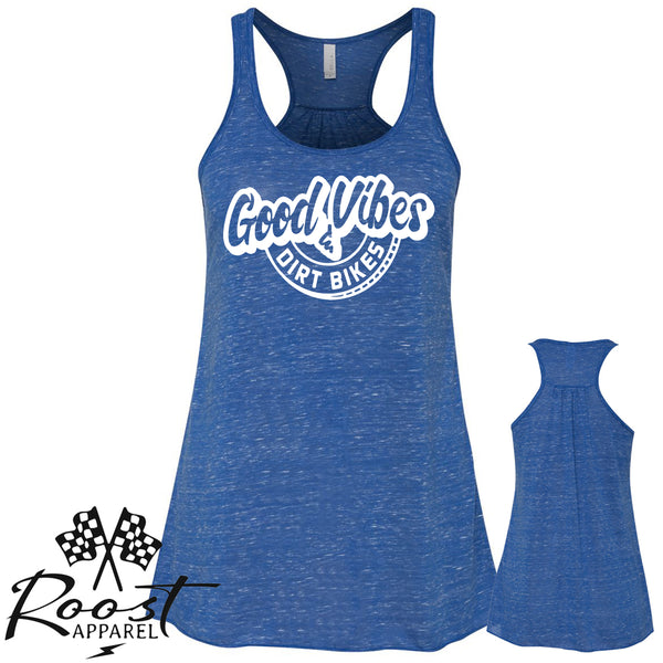 Good Vibes and Dirt Bikes Racerback Tank or Muscle Tank