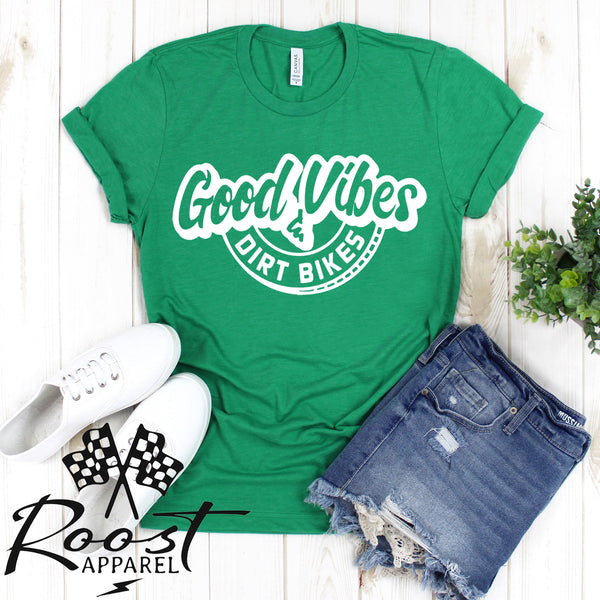 Good Vibes and Dirt Bikes Unisex Style Moto T-Shirt