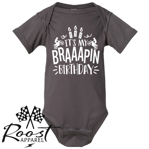 It's My Braaapin Birthday Kids Dirt Bike Themed Birthday Shirt Birthday Kid T-Shirt