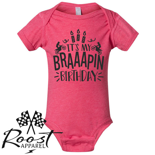 It's My Braaapin Birthday Kids Dirt Bike Themed Birthday Shirt Birthday Kid T-Shirt