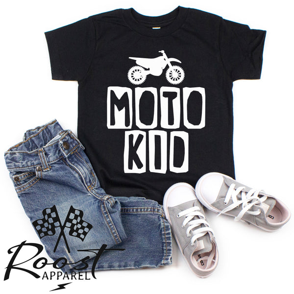 Moto Kid Motocross Race Kids Shirt in Baby, Toddler or Youth Sizes