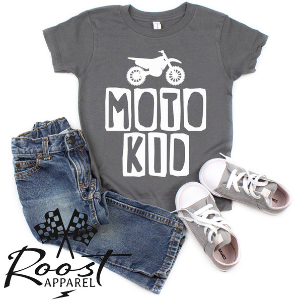 Moto Kid Motocross Race Kids Shirt in Baby, Toddler or Youth Sizes