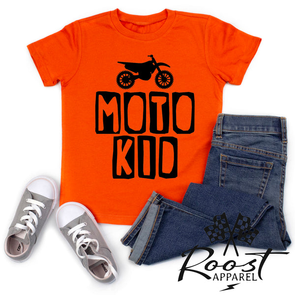 Moto Kid Motocross Race Kids Shirt in Baby, Toddler or Youth Sizes