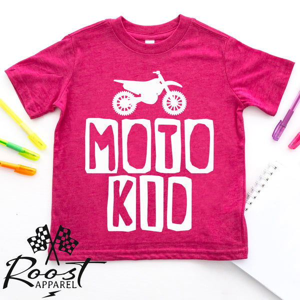 Moto Kid Motocross Race Kids Shirt in Baby, Toddler or Youth Sizes