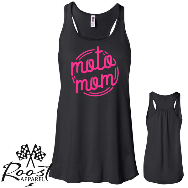 Neon Style Moto Mom Racerback Tank or Muscle Tank