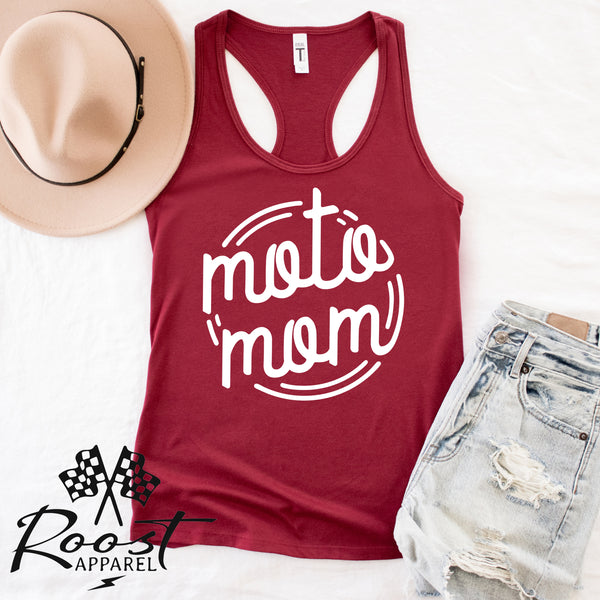 Neon Style Moto Mom Racerback Tank or Muscle Tank