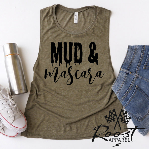 Ladies Mud and Mascara Racerback Tank or Muscle Tank