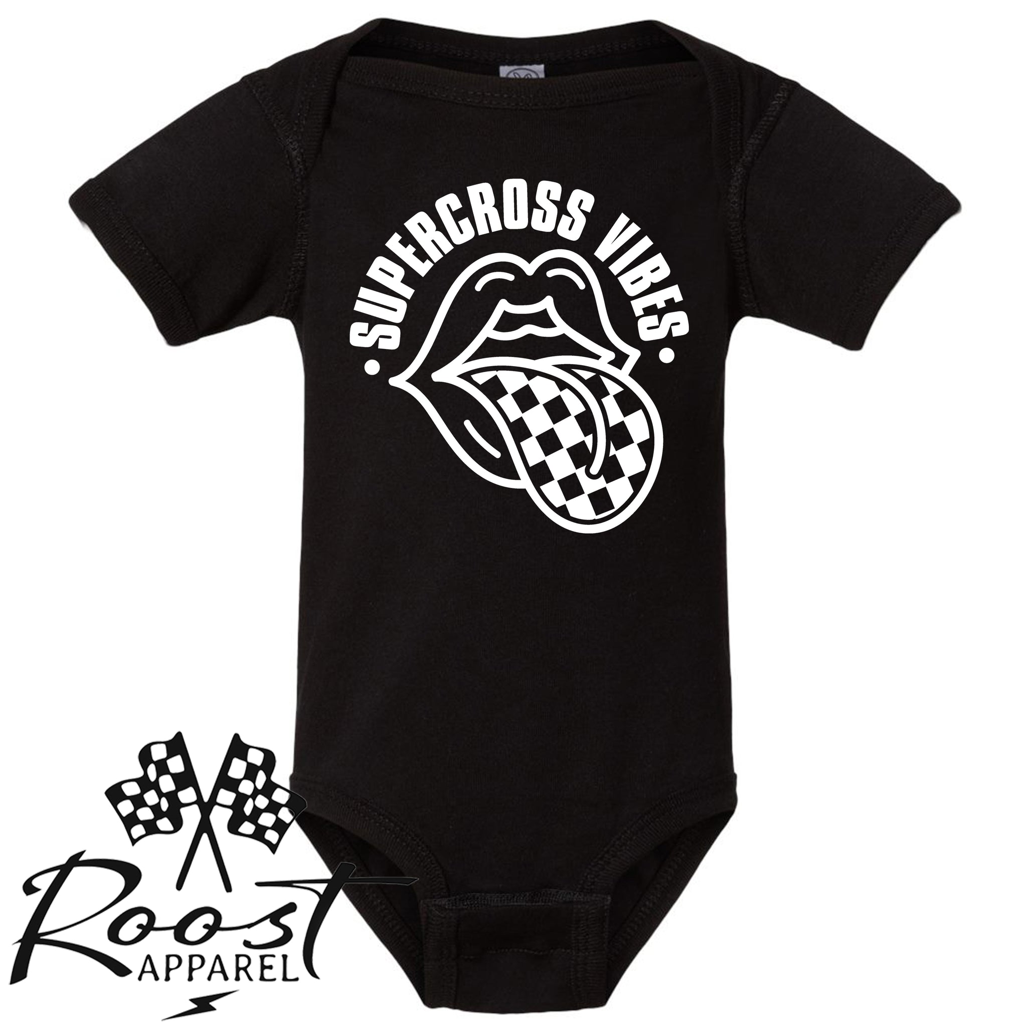 Supercross Vibes With Checkered Tongue Race Kids Shirt in Baby, Toddler or Youth Sizes